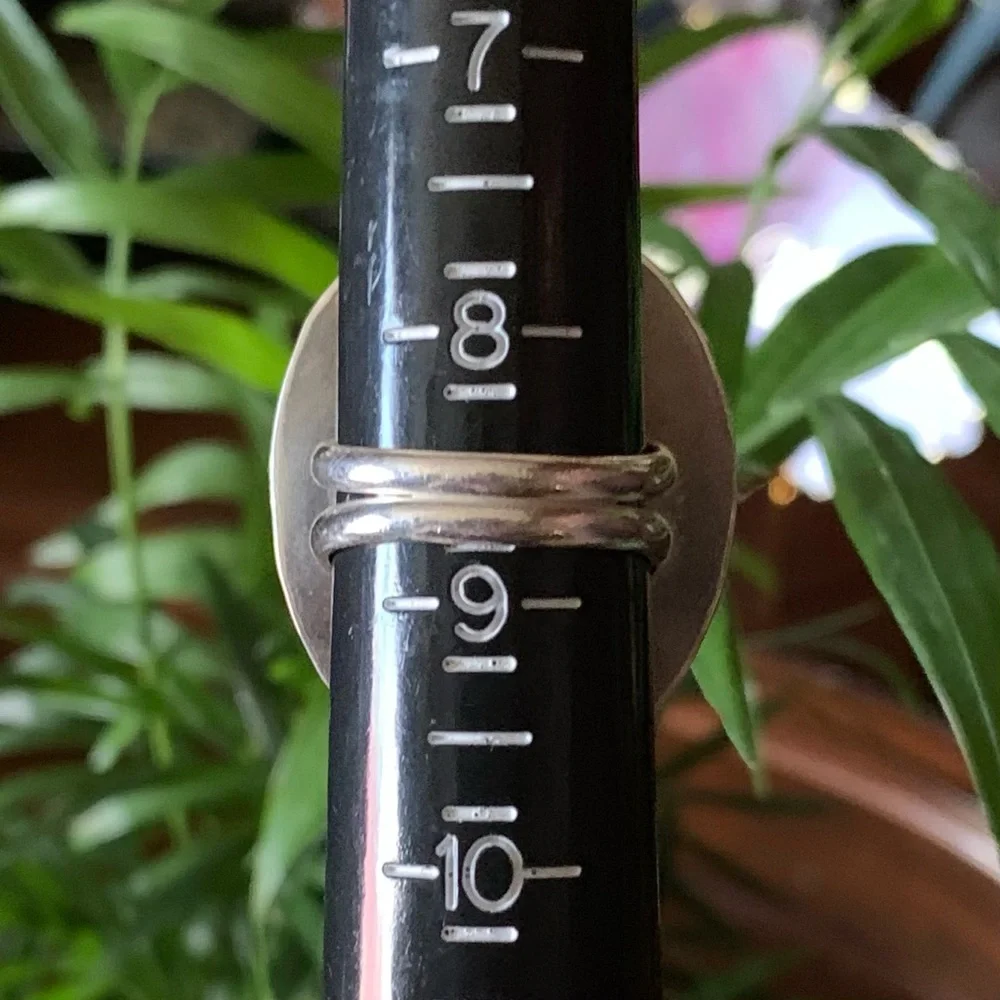Huge Moss Agate Sterling Silver Ring New Artisan Handmade